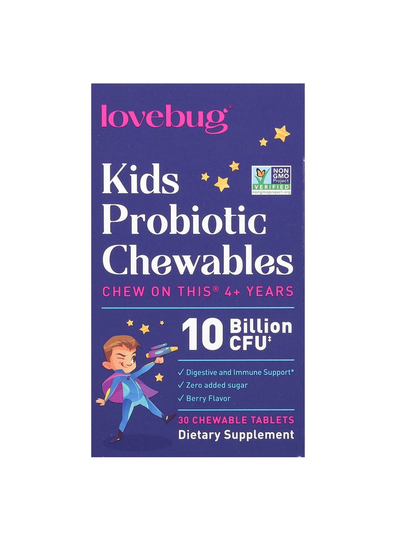 Kids Probiotics, 4+ Years, Berry, 10 Billion CFU, 30 Chewable Tablets